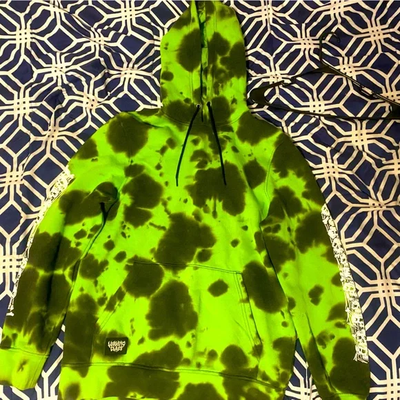 Green tie dye lurking class hoodie